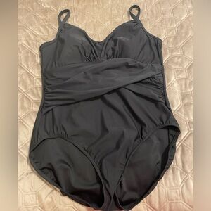 Lands End black one piece swim suit. Size 18